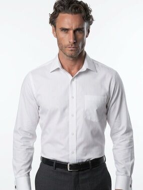 DONALD TRUMP SIGNATURE COLLECTION | Classic White Men's Dress Shirt 16/34-35
